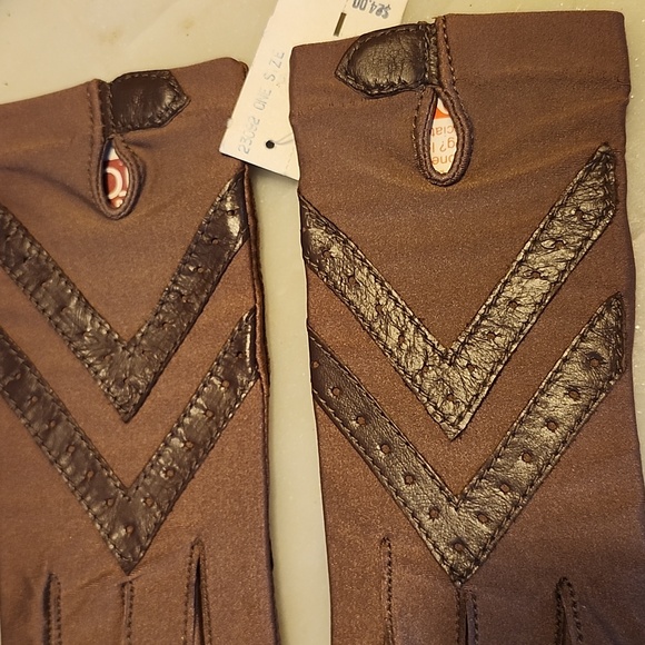 Vintage Aris Isotoner Brown Driving Gloves NWT - Picture 10 of 11